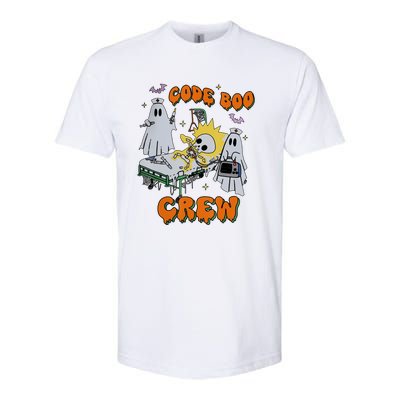 Code Boo Crew Funny Ghost Nurse Halloween Costume Softstyle CVC T-Shirt