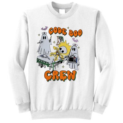 Code Boo Crew Funny Ghost Nurse Halloween Costume Sweatshirt