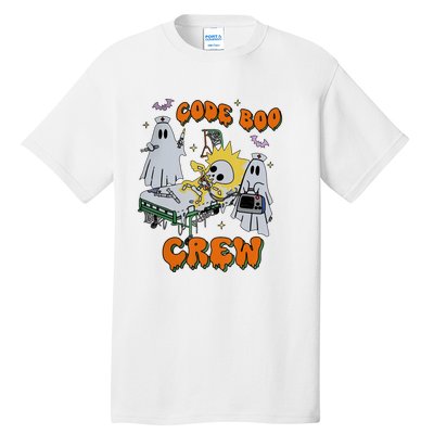 Code Boo Crew Funny Ghost Nurse Halloween Costume Tall T-Shirt