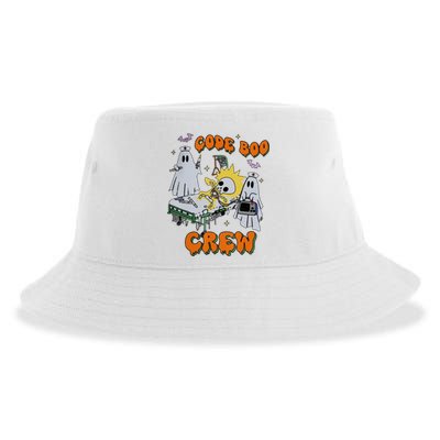 Code Boo Crew Funny Ghost Nurse Halloween Costume Sustainable Bucket Hat