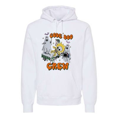 Code Boo Crew Funny Ghost Nurse Halloween Costume Premium Hoodie