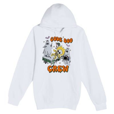 Code Boo Crew Funny Ghost Nurse Halloween Costume Premium Pullover Hoodie