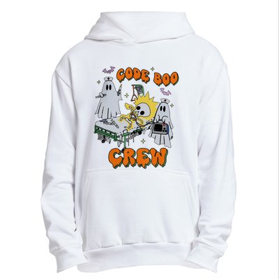 Code Boo Crew Funny Ghost Nurse Halloween Costume Urban Pullover Hoodie