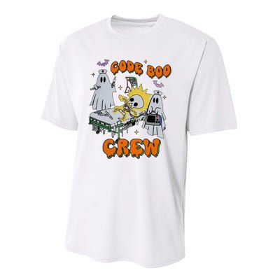 Code Boo Crew Funny Ghost Nurse Halloween Costume Performance Sprint T-Shirt