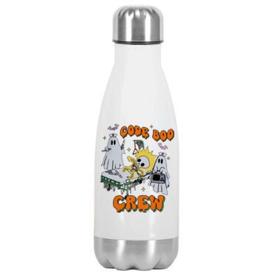 Code Boo Crew Funny Ghost Nurse Halloween Costume Stainless Steel Insulated Water Bottle