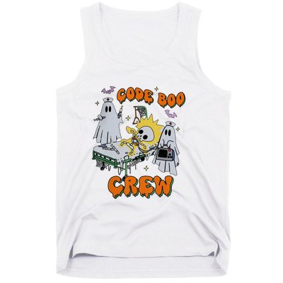 Code Boo Crew Funny Ghost Nurse Halloween Costume Tank Top