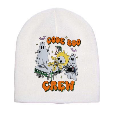 Code Boo Crew Funny Ghost Nurse Halloween Costume Short Acrylic Beanie