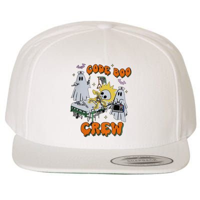 Code Boo Crew Funny Ghost Nurse Halloween Costume Wool Snapback Cap