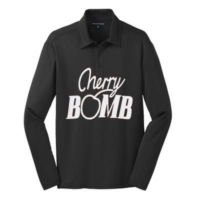 Cherry Bomb Silk Touch Performance Long Sleeve Polo