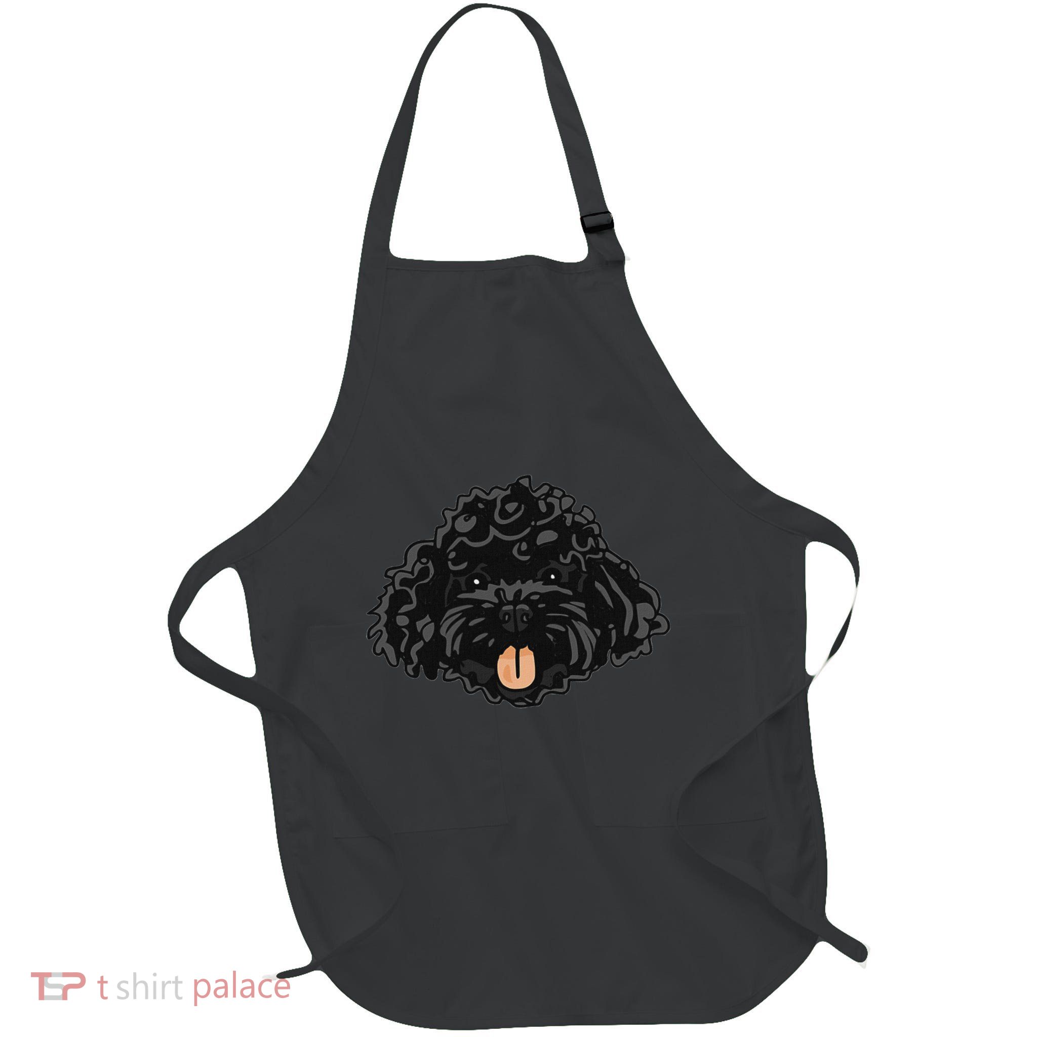 Cute Black Cockapoo Full-Length Apron With Pockets