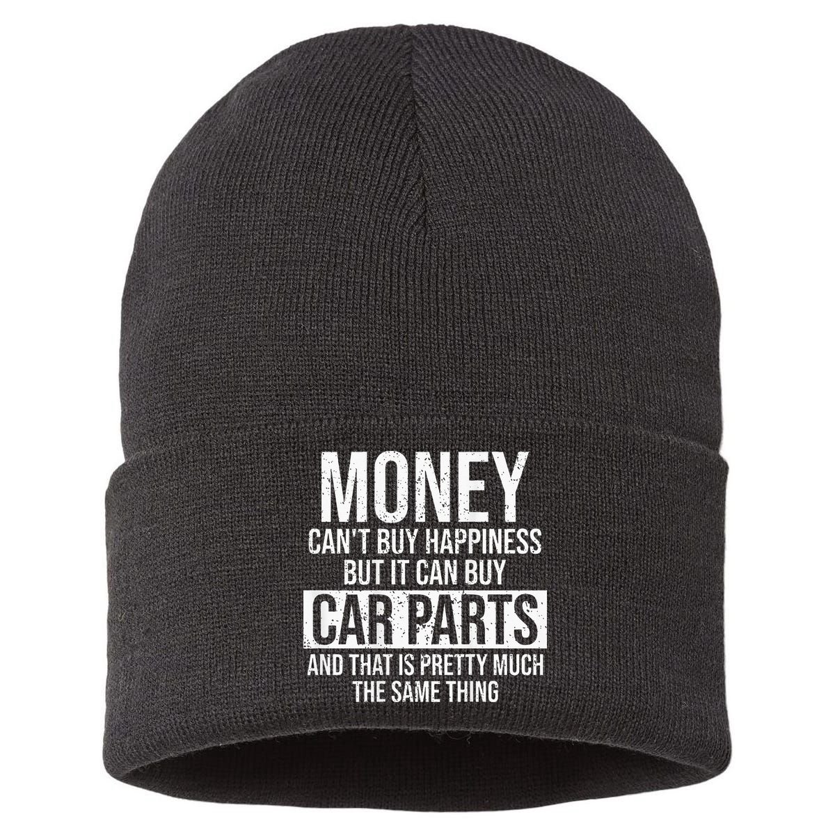 Can Buy Car Parts Funny Car Guy Car Lover Auto Mechanic Gift Sustainable Knit Beanie