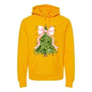 Coquette Bow Christmas Tree Xmas Holiday Girly Outfit Premium Hoodie