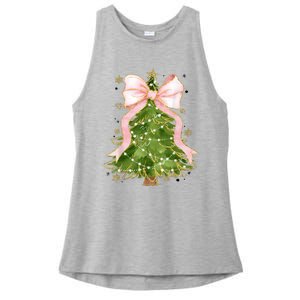 Coquette Bow Christmas Tree Xmas Holiday Girly Outfit Ladies PosiCharge Tri-Blend Wicking Tank