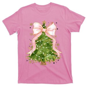 Coquette Bow Christmas Tree Xmas Holiday Girly Outfit T-Shirt