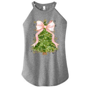 Coquette Bow Christmas Tree Xmas Holiday Girly Outfit Women's Perfect Tri Rocker Tank