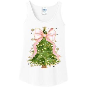 Coquette Bow Christmas Tree Xmas Holiday Girly Outfit Ladies Essential Tank