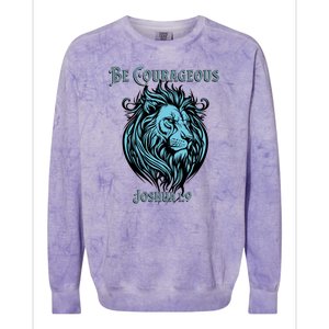 Christian Be Courageous Joshua 1:9 Faith Lion Of Judah Colorblast Crewneck Sweatshirt