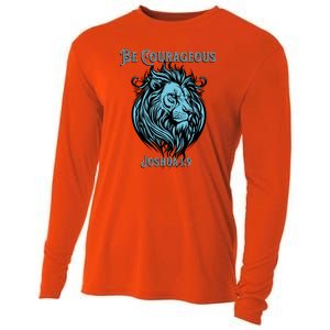 Christian Be Courageous Joshua 1:9 Faith Lion Of Judah Cooling Performance Long Sleeve Crew