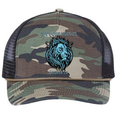 Christian Be Courageous Joshua 1:9 Faith Lion Of Judah Retro Rope Trucker Hat Cap