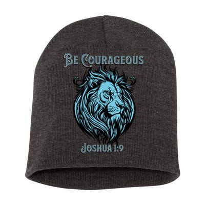 Christian Be Courageous Joshua 1:9 Faith Lion Of Judah Short Acrylic Beanie