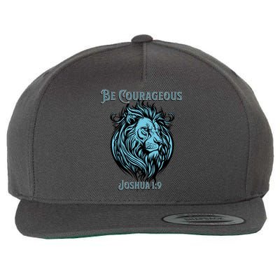 Christian Be Courageous Joshua 1:9 Faith Lion Of Judah Wool Snapback Cap