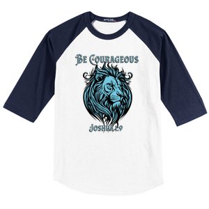 Christian Be Courageous Joshua 1:9 Faith Lion Of Judah Baseball Sleeve Shirt