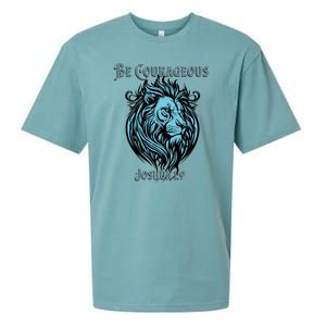 Christian Be Courageous Joshua 1:9 Faith Lion Of Judah Sueded Cloud Jersey T-Shirt