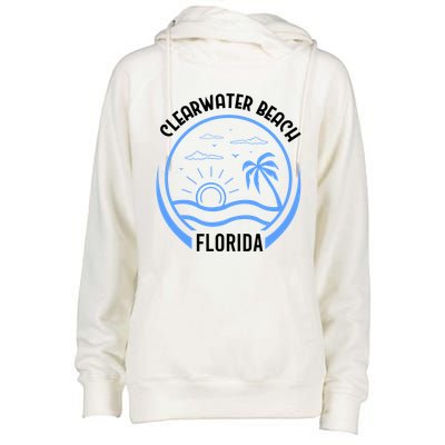 Clearwater Beach Womens Funnel Neck Pullover Hood