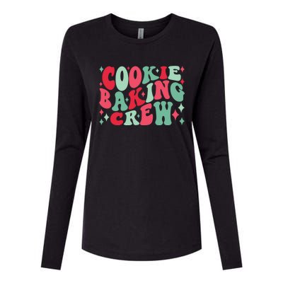 Cookie Baking Crew Christmas Santa Family Groovy Christmas Gift Womens Cotton Relaxed Long Sleeve T-Shirt