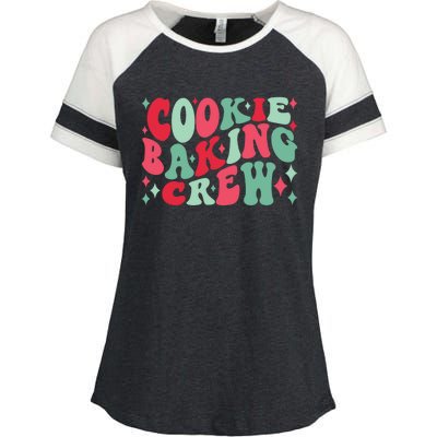 Cookie Baking Crew Christmas Santa Family Groovy Christmas Gift Enza Ladies Jersey Colorblock Tee