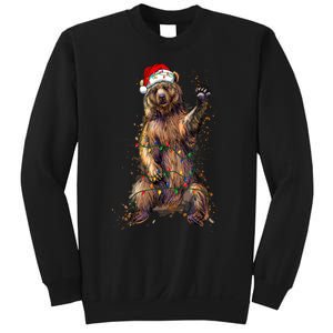 Cute Bear Christmas Lights Santa Hat Merry Christmas Sweatshirt