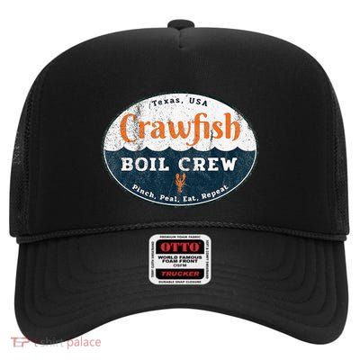 Crawfish Boil Crew Louisiana Retro Food Festival Crayfish High Crown Mesh Back Trucker Hat
