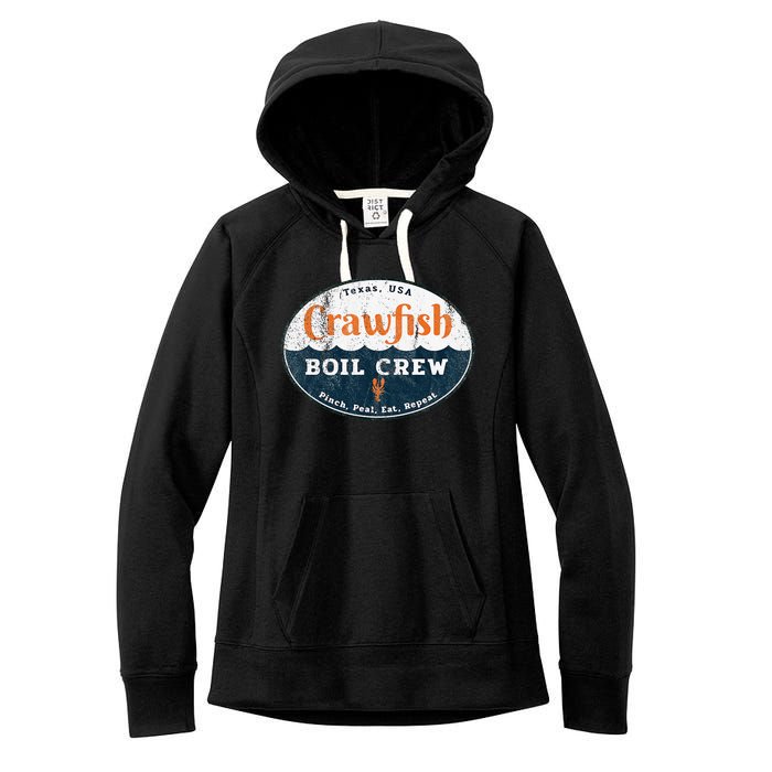 Crawfish Boil Crew Louisiana Retro Food Festival Crayfish Women's Fleece Hoodie