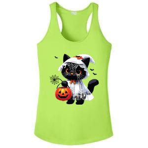 Cute Black Cats In Ghost Costume Halloween Ladies PosiCharge Competitor Racerback Tank