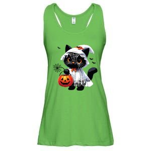 Cute Black Cats In Ghost Costume Halloween Ladies Essential Flowy Tank