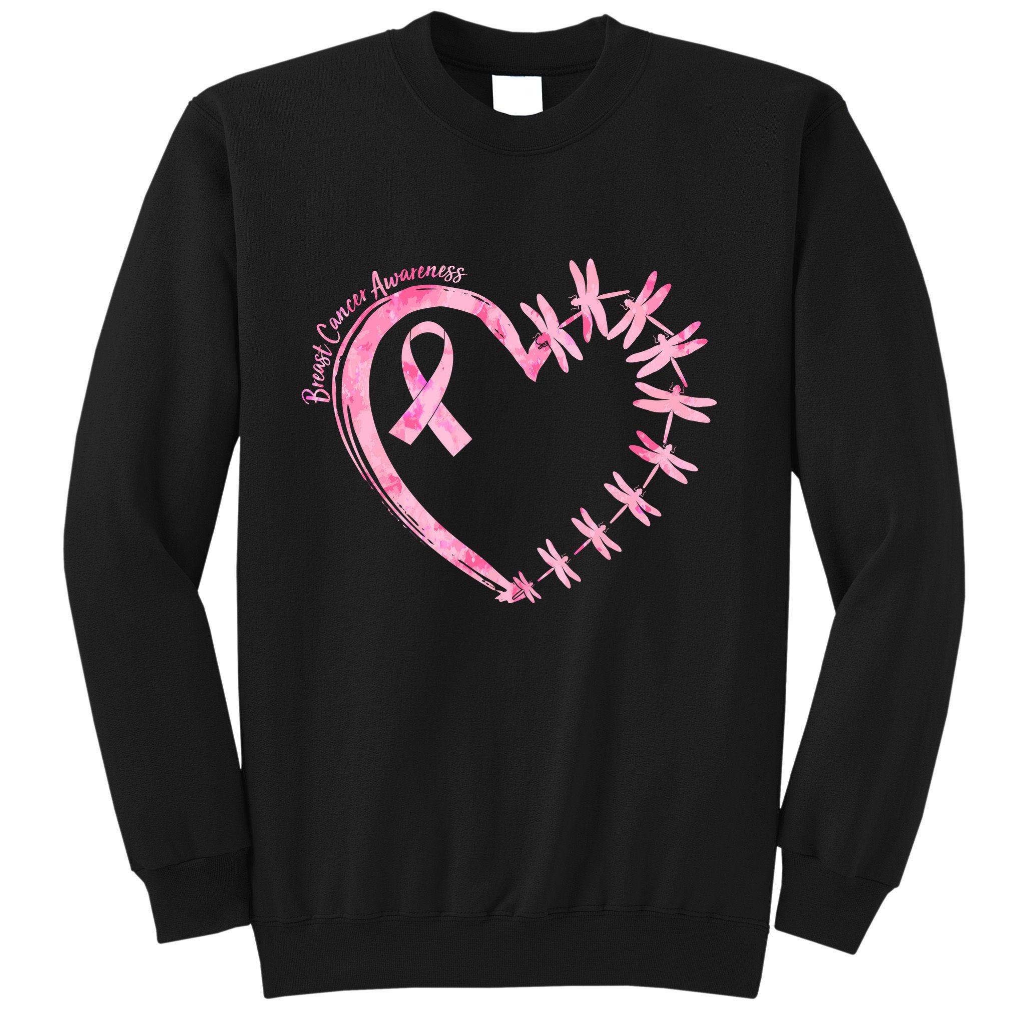 Cute Breast Cancer Awareness Dragonfly Heart Sweatshirt