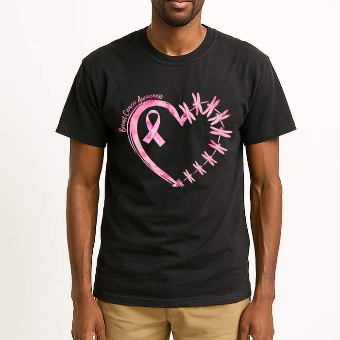 Cute Breast Cancer Awareness Dragonfly Heart Tall T-Shirt