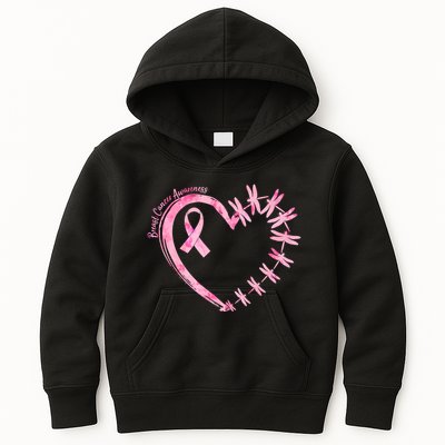 Cute Breast Cancer Awareness Dragonfly Heart Kids Hoodie