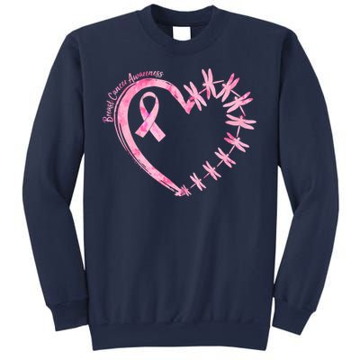 Cute Breast Cancer Awareness Dragonfly Heart Sweatshirt