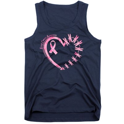 Cute Breast Cancer Awareness Dragonfly Heart Tank Top