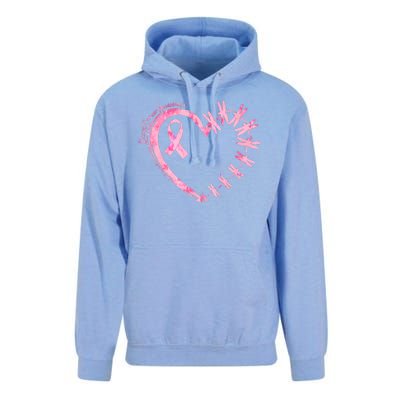 Cute Breast Cancer Awareness Dragonfly Heart Unisex Surf Hoodie