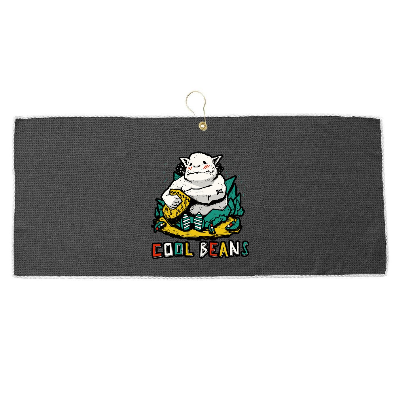 Cool Beans! Large Microfiber Waffle Golf Towel