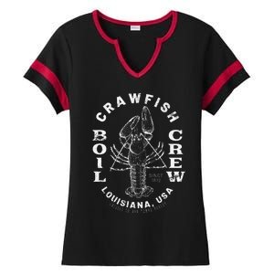 Crawfish Boil Crew Louisiana Retro Food Festival Party Ladies Halftime Notch Neck Tee