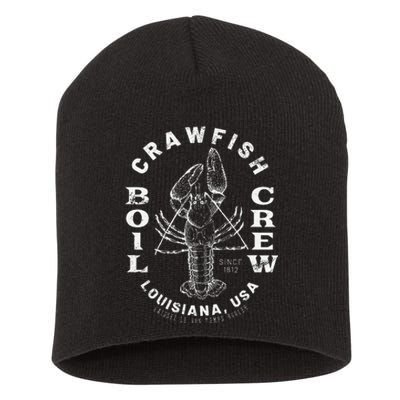 Crawfish Boil Crew Louisiana Retro Food Festival Party Short Acrylic Beanie