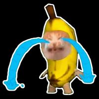 Crying Banana Cat Meme Full-Length Apron With Pockets