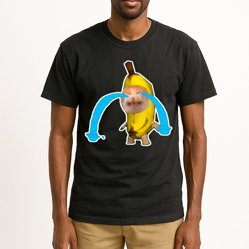 Crying Banana Cat Meme Tall T-Shirt
