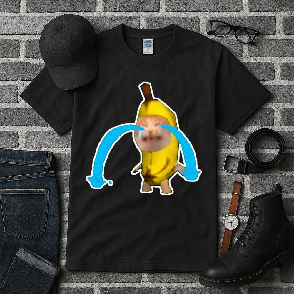 Crying Banana Cat Meme Tall T-Shirt