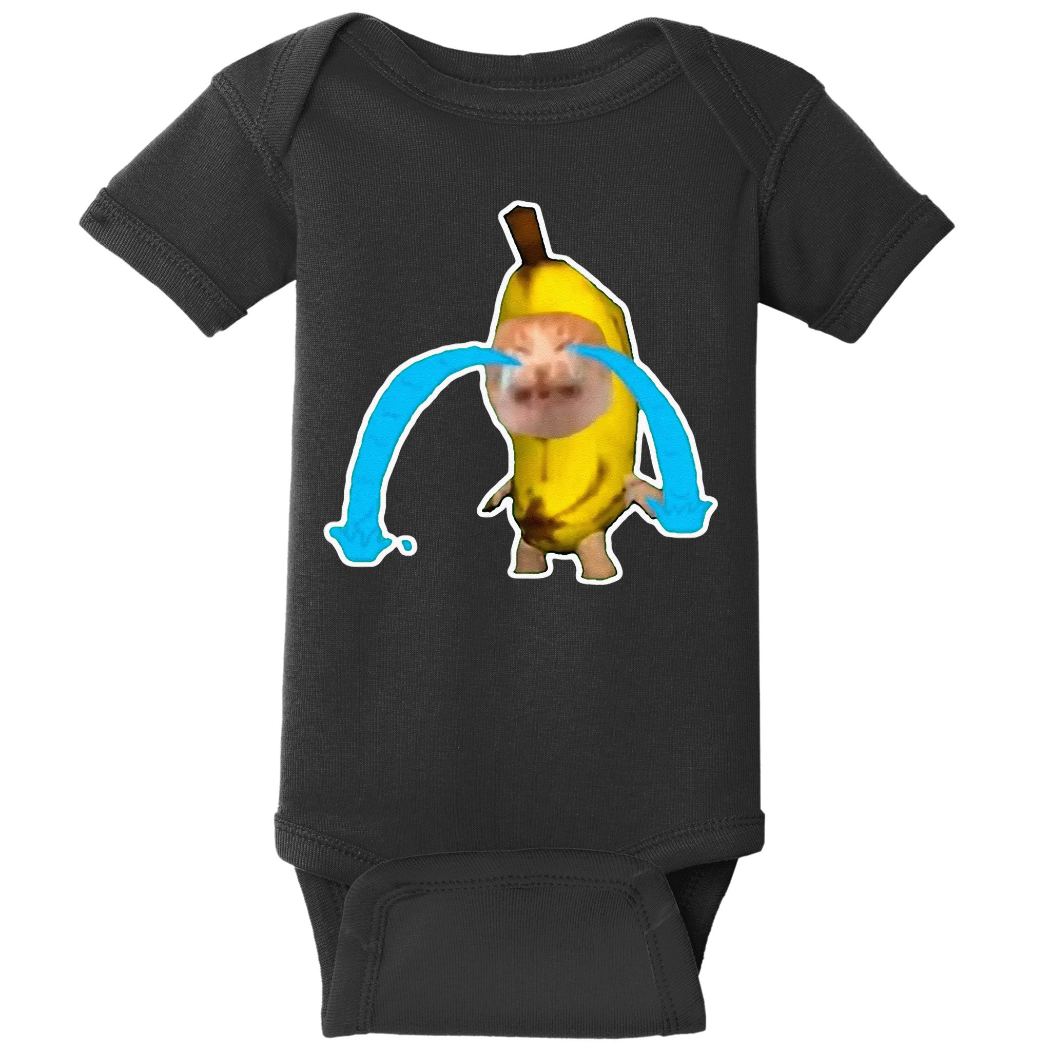 Crying Banana Cat Meme Baby Bodysuit