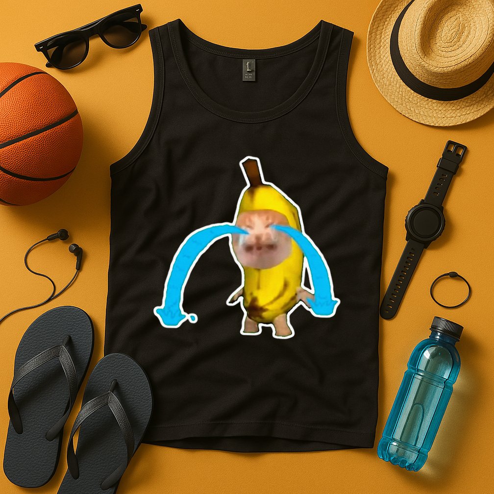 Crying Banana Cat Meme Tank Top