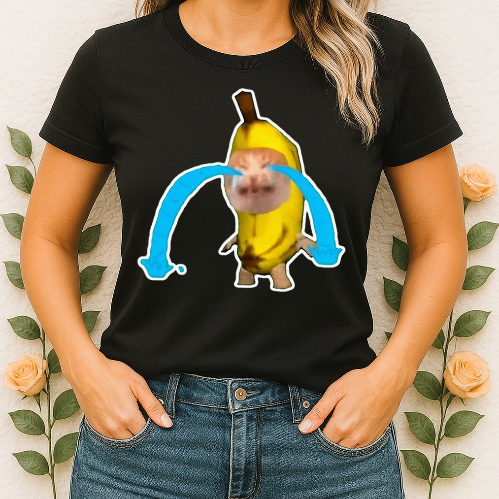Crying Banana Cat Meme Womens T-Shirt